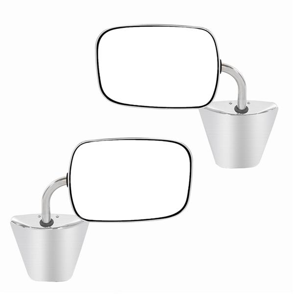 Stainless Steel Chrome Manual Side View Mirrors LH & RH Pair Set for Chevy Truck 