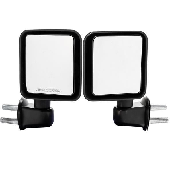 Manual Mirrors Black Left Right Side Pair For 2007-2017 Jeep Wrangler 