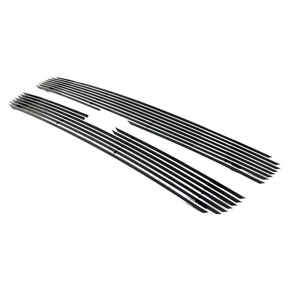 2pcs Aluminum Front Grilles for 03-05 Chevy Silverado LD, 03-06 Chevy Avalanche without Charcoal Body Cladding, 03-04 Chevy Silverado HD 