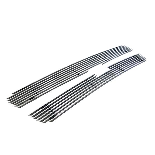 2pcs Aluminum Front Grilles for 03-05 Chevy Silverado LD, 03-06 Chevy Avalanche without Charcoal Body Cladding, 03-04 Chevy Silverado HD 