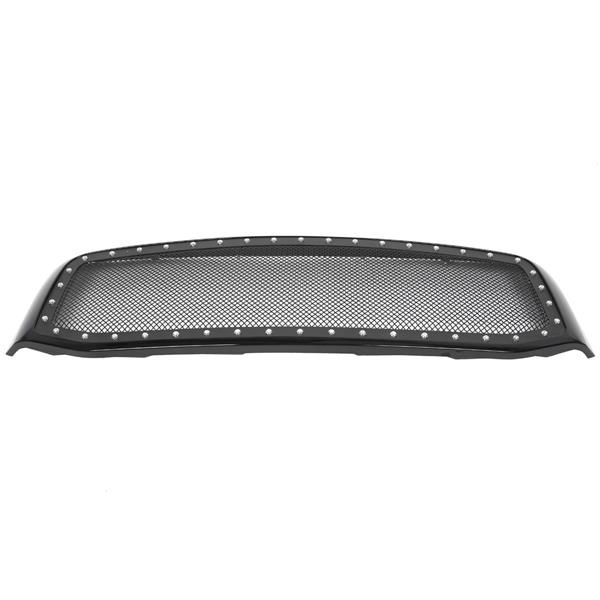 ABS Plastic Car Front Bumper Grille for 2006-2008 Dodge RAM 1500/2006-2009 Doge RAM 2500/3500 ABS Plastic Stainless Steel Coating with Rivet QH-CH-001 Black 